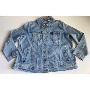 Levi's Women's Plus Size Sz 3X Original Trucker Jacket Denim Medium Wash New